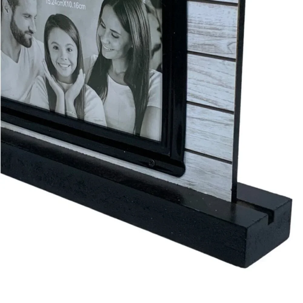 Photo Picture Frame Freestanding House Shape Modern Farmhouse Black White 4x6